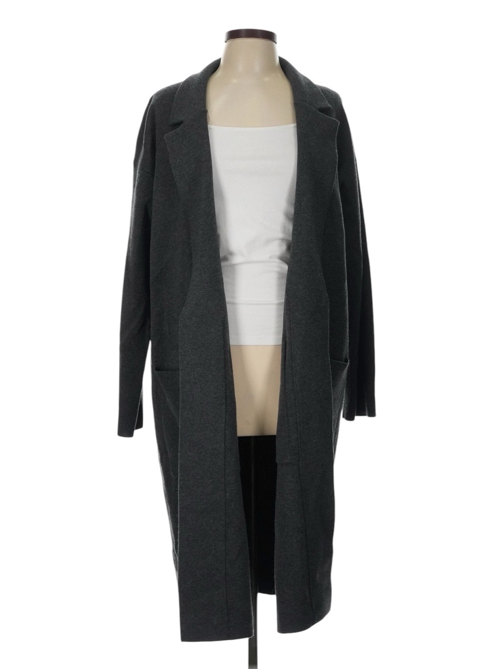 J. Crew Ella Open Front Long Sweater Blazer Size Large Gray Workwear Office